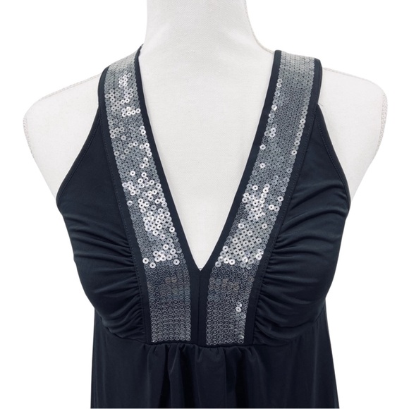 New STILE BENETTON Dress Sleeveless V-Neck Stretch Black - Picture 3 of 7